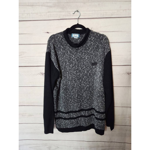 Vino Womens Pullover Sweater Gray Black 100% Acrylic Long Sleeve Crew‎ Neck XL